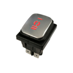 Przełącznik KCD4-MR ON-OFF-ON 2T Podświetlany Red Hermet. IP65 250V/16A
