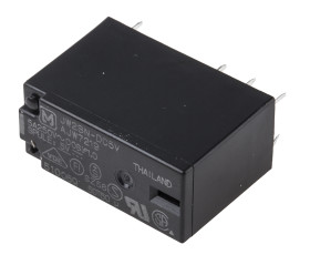 Przekaźnik mocy 5V dc DPDT Panasonic, montaż PCB 47Ω Otwór przezierny