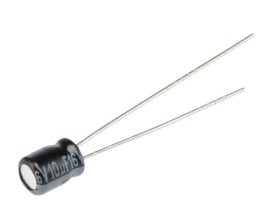 Aluminiowy kondensator elektrolityczny 10 μF 16V dc Otwór przelotowy Panasonic Przewód promieniowy roztaw: 1.5 mm