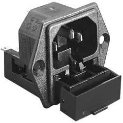 Combination element plug C14, 3 pole, screw mounting, plug-in connection, black, PF0030/63
