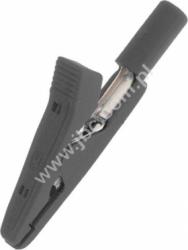 MA 1 SW Krokodylek izolowany z gniazdem 2mm, rozwarcie szczęk 7mm, czarny, Hirschmann, 930317800, MA1SW