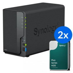Synology DS223 /8T 2-zatokowy serwer NAS w zestawie z dyskami o łącznej pojemności 8TB, Tower