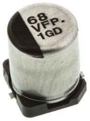 Kondensator 68μF 35V dc SMD Panasonic 6.3 (Dia.) x 7.7mm
