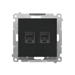 Simon 55 Gniazdo telefoniczne podwójne RJ12 (moduł) Czarny mat TF2.01/149