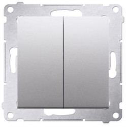 Łącznik świecznikowy podwójny SIMON 54 srebrny matowy 10AX Kontakt Simon DW5.01/43