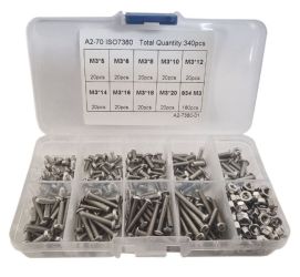 Zestaw śrubki imbusowe nakrętki M3 340szt