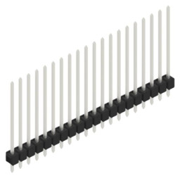 Pin header, 20 pole, pitch 2.54 mm, straight, black, 10048906
