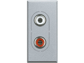 AXOLUTE Gniazdo głosnikowe 2xRCA 1 modułyułowe ALU HC4281 LEGRAND