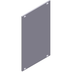 Part front panel, die-cast aluminum, (W) 20 mm, 4 HP, silver, TFP 3 4