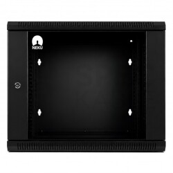 Szafa wisząca RACK 19" 9U 450mm drzwi szklane czarna NEKU STD