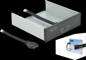 61005 Front panel, 5.25 inches, 2x USB 3.0 Type-A