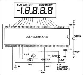 MAX7129 Low-Noise, 4 1/2 Digit, Single-Chip ADC with Multiplexed LCD Drivers