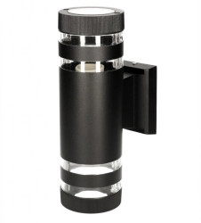 Lampa elewacyjna SIERRAS kinkiet dwukierunkowy 2xE27 okrągła kolor czarny MK MEGAKABEL