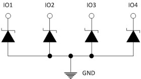 Quad 11-pF, 5.5-V, ±15-kV ESD protection diode