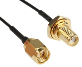 Kabel koncentryczny, Czarny Gniazdo SMA Wtyk SMA 300mm, RS PRO Z zakończeniem