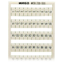 WAGO 209-666 WSB Quick Marker Vertical (1-50) 2ea White