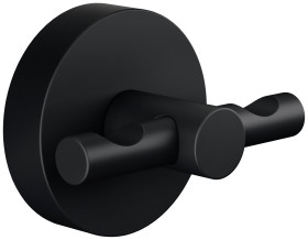 tesa® MOON BLACK wieszak na szlafrok, czarny matowy - bez wiercenia, z klejem - 50 mm x 65 mm x 53 mm