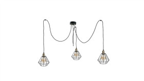 Lampa Wisząca Loftowa 3 Xe27 Foskal Gold