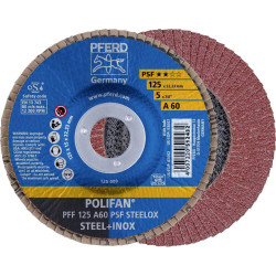 PFERD 67646125 POLIFAN flap Disc 125mm stainless steel/steel 10 pcs