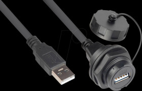 IC04-U303 Connector - USB 3.0 Type A Cable &gt; Panel Socket A, Bayonet