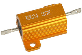 Rezystor; drutowy z radiatorem; R25W5%2R2; lutowany; 25W; 2,2ohm; 5%; aluminiowa; osiowe; KLS