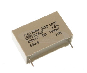 560nF 400VAC 5% kondensator polipropylenowy silnikowy KNM 2228 MKP r=27mm ISKRA