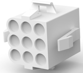 Plug housing, 9 pole, pitch 6.1 mm, straight, natural, 1-480672-0