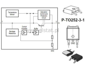 Stabilizator TLE 4274V50; 5V; Low Drop; TO-252 SMD