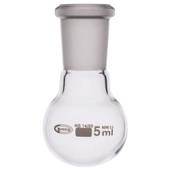Glassco Jointed Round Bottom Glass Flask with Short Neck 5ml, 14/23 Pack of 10