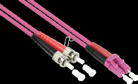 SO-LW15-100 Fiber optic patch cable, OM4, LC - ST, 10 m, violet