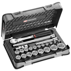 Zestaw nasadek rozmiar napędu 1/2 cala elementy: +23 Facom typ napędu Kwadratowy gniazdo 8 , 9 , 10 , 11 , 12 , 13 , 14