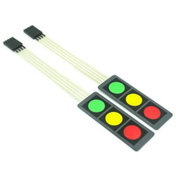 Klawiatura membranowa - 3 klawisze czerwony/żółty/zielony - samoprzylepna do Arduino