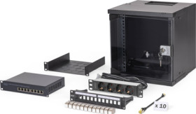 10 inch network kit, 6U, (H x W x D) 325 x 315 x 300 mm, IP20, black, DN-49101-SET