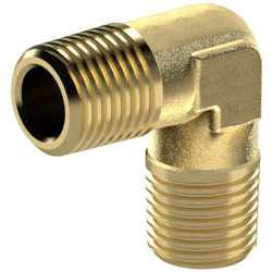 Angle piece, L 26 mm, 60 bar, brass, for pipe systems, 112698