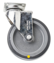 Koło samonastawne średnica kabla 100mm Płyta RS PRO 60kg wysokość całkowita 129mm