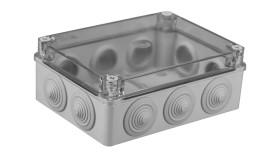 Puszka N/T Hermetyczna 190X140x70 10 Dławików Ip55 Pokrywa Przezroczysta...