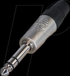 RP3C 6.35mm stereo 3-pin jack plug, nickel-plated housing