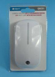 LAMPKA NOCNA LED WHITE 1,0W 230V+CZUJNIK