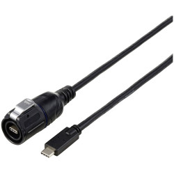 TruComponents 240960 USB Type C&#xAE; adapter incl. 1 m cable IP67