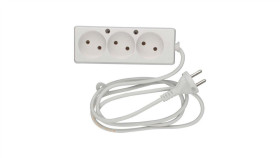 Przedłużacz 3-Gniazdowy, 1,5M Biały, B/U 2X1,0Mm Owy / 24224