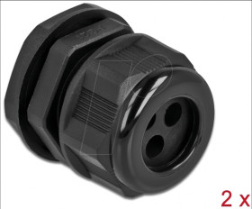 60377 Cable Gland PG21 for round cable with 3 cable entries bk 2 pcs