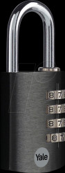 YE3CB/38/131/1/BK Combination lock, aluminium, 4-digit numerical sequence, 38 mm