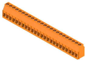 PCB terminal, 24 pole, pitch 5 mm, AWG 26-12, 20 A, clamping bracket, orange, 1001830000