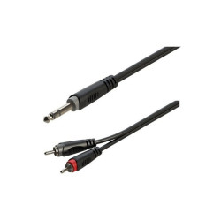 Kabel jack 6,3st.wt/2xwt.RCA 1m ROXTONE