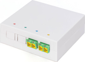 FTTH connection box, singlemode, 2 x LC/APC duplex, (W x H x D) 80 x 30 x 80 mm, white, DN-931097