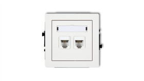 Deco Gniazda Telefoniczne Podwójne 2Xrj11, 4-Stykowy, Beznarzędziowe Biały Dgt-2