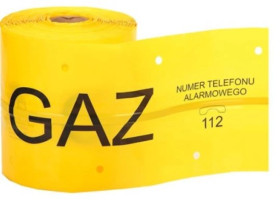 Folia żółta 20 cm, z nadrukiem GAZ, z wkładką stalową TOL-Gn1/20 L-100