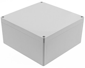 PC enclosure, (L x W x H) 180 x 180 x 90 mm, light gray (RAL 7035), IP68, 1554WA2GY