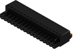 Socket header, 17 pole, pitch 5 mm, straight, black, 1017840000