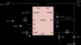 36V, 3.5A, 2.4MHz Step-Down Switching Regulator with 75µA Quiescent Current